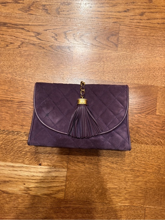CHANEL Handbags - Chanel Quilted Suede Tassel Vanity Bag Purple